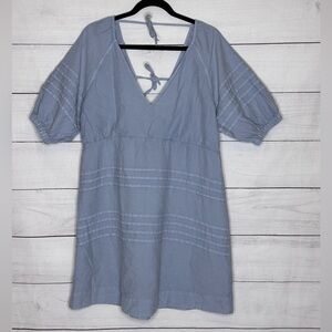 7 For All Mankind Light Blue Denim Open Back with Ties Size XL